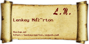 Lenkey Márton névjegykártya